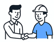 Deux personnes qui se serrent la main – symbole d’une mission confiée